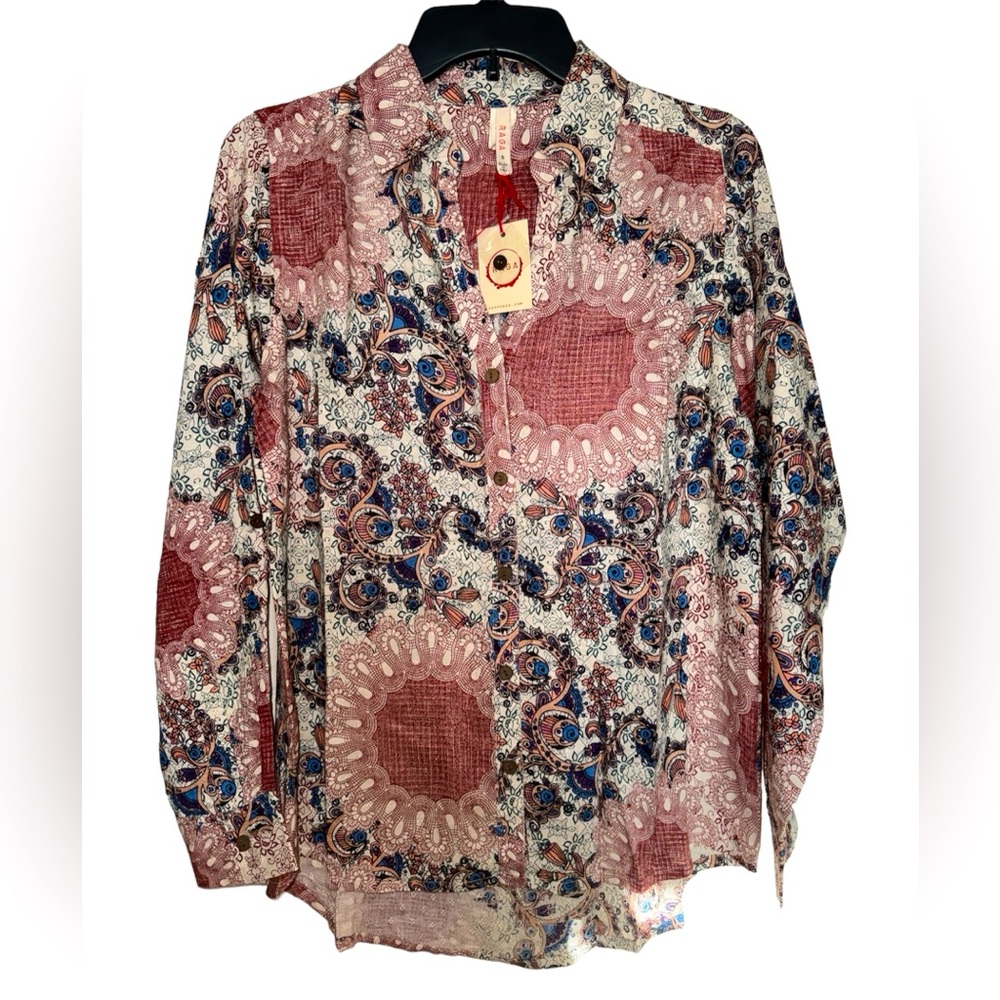 🌸 NWT! Anthropologie Raga Floral Shirt